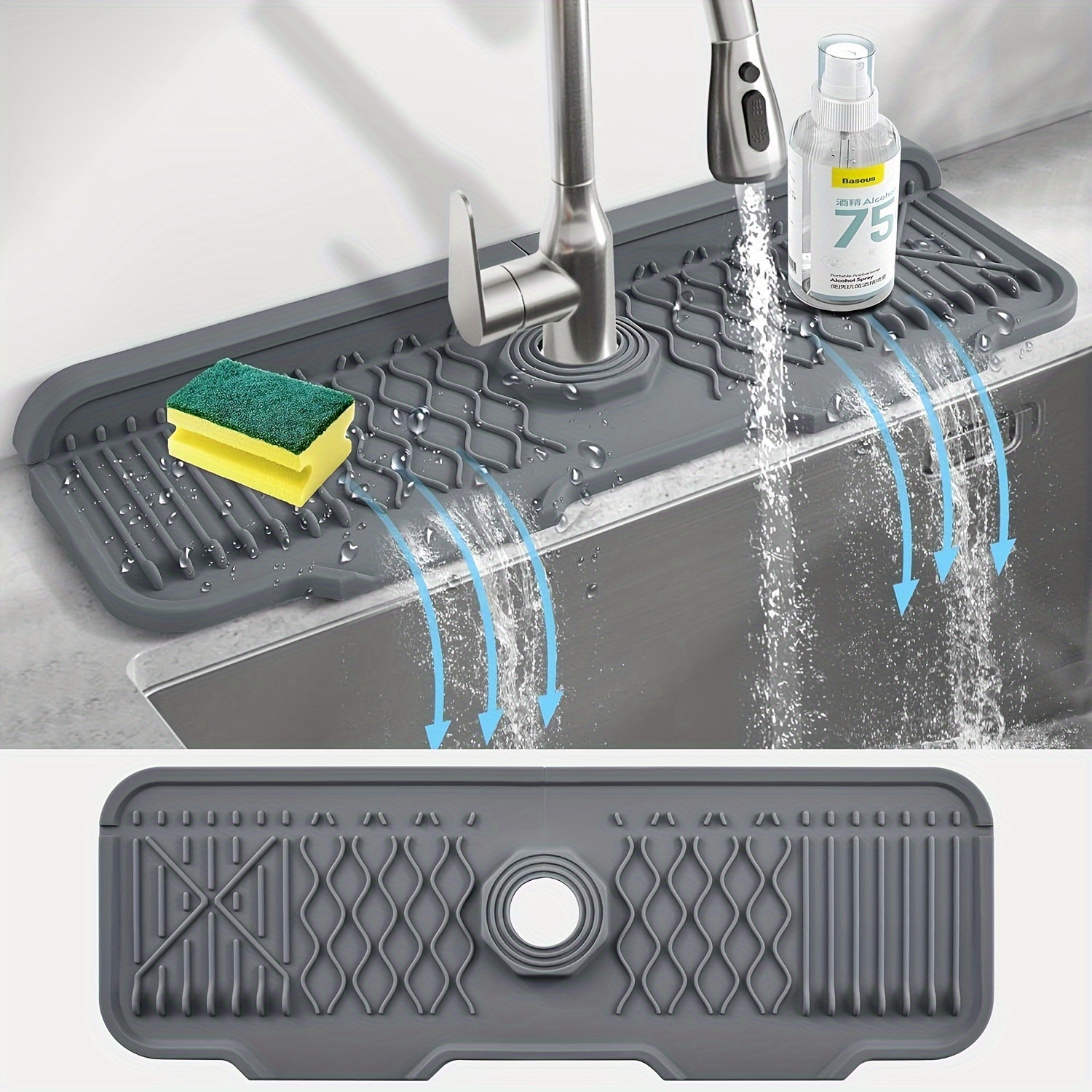 Silicone Tap Washer - 1Pcs Silicone Faucet Mat Water Ripples