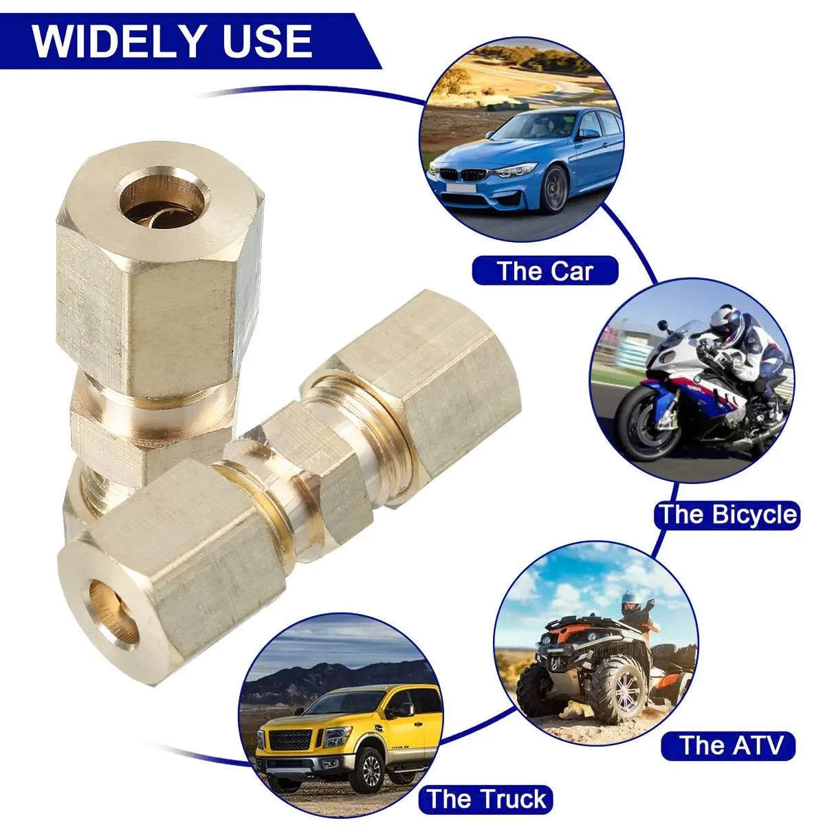 5pcs Brass Brake Line Union Fi – обзор и цена Compression Fitting Brass