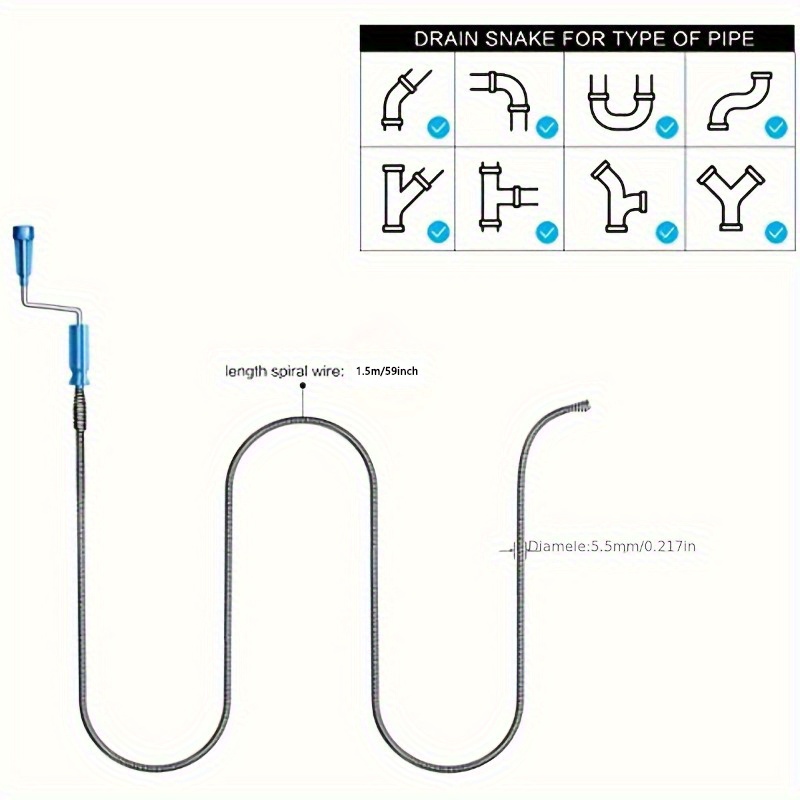 Telescopic Handle Flexible Ste – обзор и цена Drain Snake Flexible