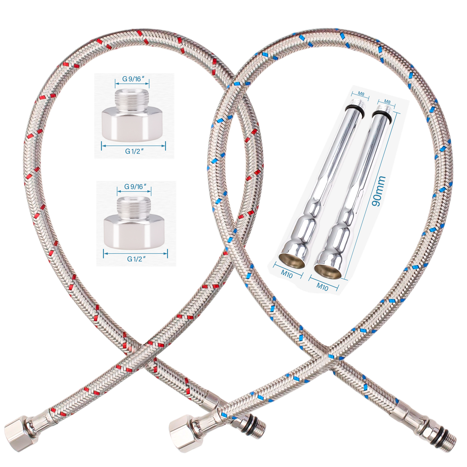 2PCS Flexible Plumbing Pipes G – обзор и цена Flexible Hose Braided
