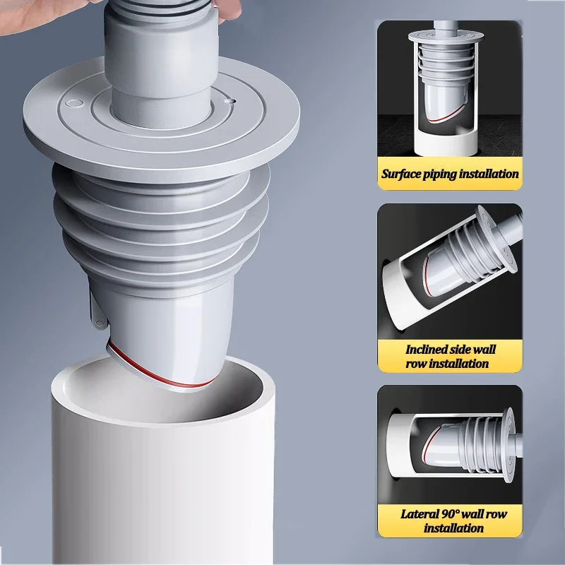 Silicone Bathroom Sewer Seal R – обзор и цена Drain Pipe Clip