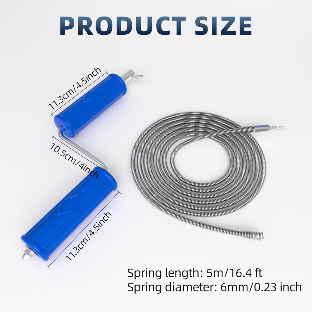 Drain Snake 16.4ft x 6mm Auto  – обзор и цена Drain Snake Flexible