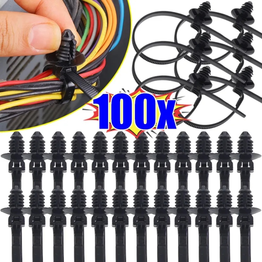100/10pcs Nylon Self Locking Z – обзор и цена Plastic Pipe Clip